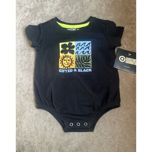 Target Black History Month Gifted & Black Baby Bodysuit Black Short Sleeve NWT